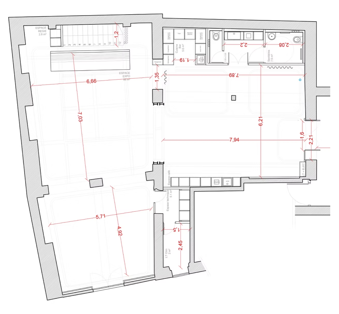 Plan technique du lieu - Chez Les Plombiers
